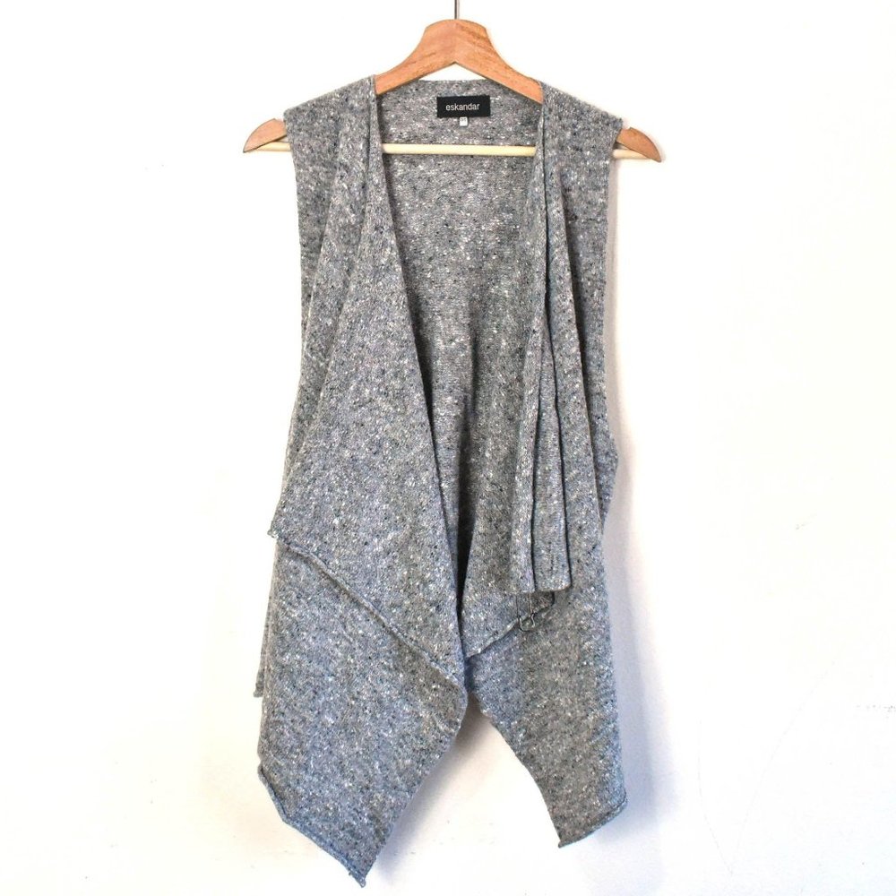 Eskandar $1195 NWT Womens Sz O/S Open Vest Cardiga